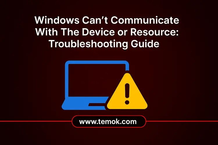 Windows Can't Communicate With The Device or Resource
